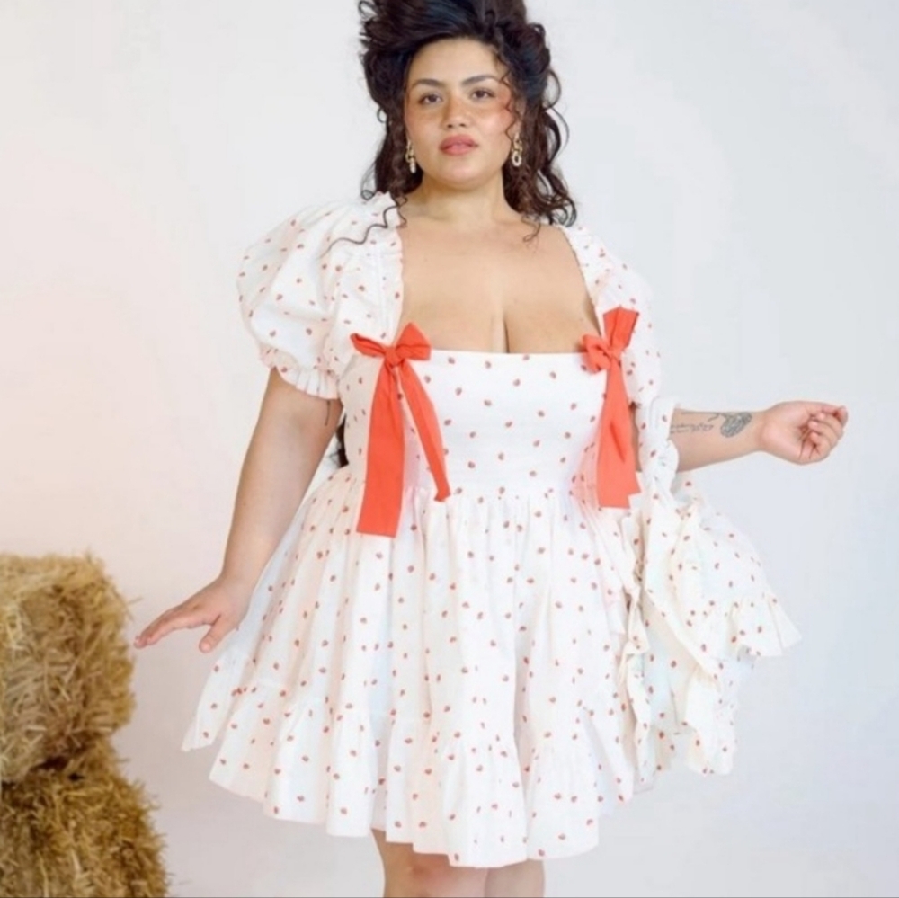 SOLD Selkie La Fraise Buttercream Mini Dress